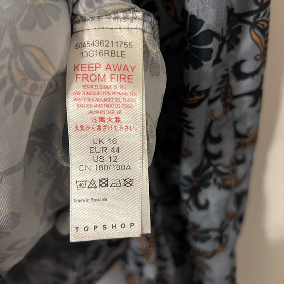 Top Shop Floral Silky Button Down Size 12 - Picture 7 of 10